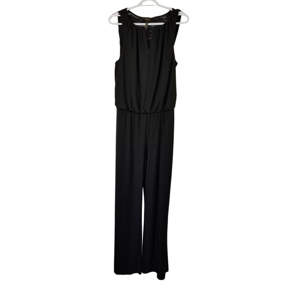 Laundry by Shelli Segal Lace Back Womens Black Business Vacation Jumpsuit 10 - Picture 1 of 6